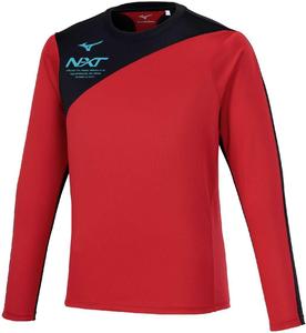 Тренировочная футболка Mizuno U2MAB501 NXT, с длинным рукавом, влагоотводящая, быстросохнущая, покрой Dynamotion, красный