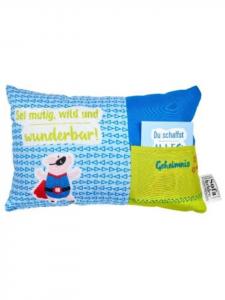 Подушка в подарок (не книга) с открыткой, «Счастливые герои», «Будь смелым, отважным, замечательным»  Hergo Creation