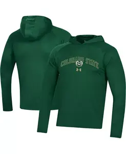 Мужская зеленая толстовка с капюшоном Colorado State Rams 2023 Sideline Tech Raglan с длинными рукавами Under Armour