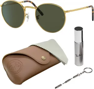 Солнцезащитные очки Ray-Ban RB3637 новой круглой квадратной формы для мужчин и женщин в официальном комплекте RAYBAN, Polished Gold Frame | Green Lens