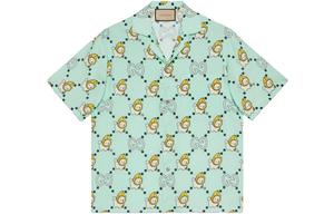 Рубашка мужская бирюзовая Gucci, бирюзовый