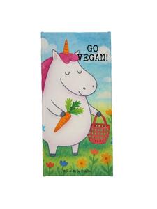 Mr. & Mrs. Panda Банное полотенце с изображением единорога, веганского дизайна, с надписью, белого цвета