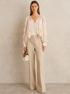 Брюки Sidney с широкими штанинами и пуговицами для миниатюрных Reiss, Stone