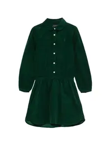 Вельветовое платье с воротником Питер Пэн Polo Ralph Lauren Kids, зеленый