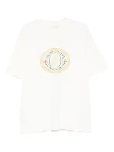 Футболка с логотипом в овальной рамке Drôle De Monsieur, нейтральный