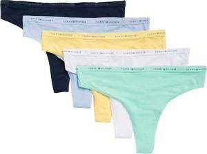 Женские стринги Tommy Hilfiger с микро-логотипом и поясом, 5 шт., Beach Glass/Sweet Blue/Bright White/Sunshine/Sky Captain