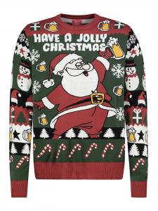 Свитер темно-зеленого/красного цвета Sublevel