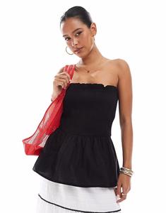 Brave Soul - топ без бретелек черного цвета со сборками