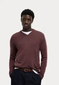 Джемпер с v-образным вырезом из кашмилона Marks & Spencer, Burgundy