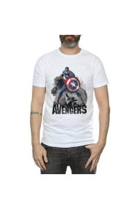 Футболка с изображением Капитана Америки в позе действия Marvel, белый