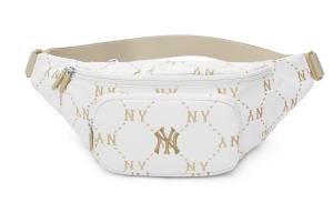 Полиэстеровый наплечный слинг-мешок с одной лямкой, застежкой-молнией и набедренным креплением, унисекс, белый MLB, цвет слоновой кости