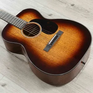 Martin 00DB Джефф Туиди 00 Акустическая гитара, верхняя дека, задняя дека и обечайки из махагони, отделка Tweedy Burst