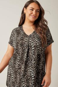 Изогнутый топ с леопардовым принтом Evans, коричневый