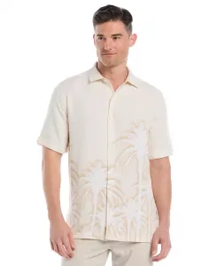 Мужская батиковая рубашка с принтом пальм с короткими рукавами на пуговицах Cubavera, белый
