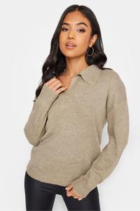 Свитер с воротником Pixiegirl Petite, бежевый