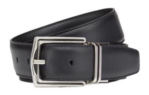 Кожаный ремень мужской морской синий/черный Ermenegildo Zegna