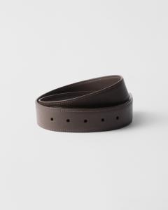 Ремень из сафьяновой кожи Prada, коричневый