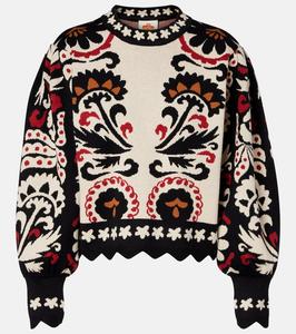 Свитер жаккард с полосками тапестри Farm Rio, Winter Tapestry Stripes