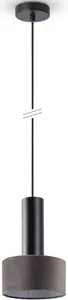 Подвесной светильник Paco Home Veluta с тканевым абажуром, черный