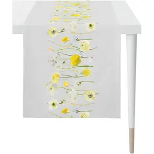 Дорожка для стола 6403 SPRINGTIME, весенняя декорация, весна с цифровой печатью Apelt, Grau/bunt