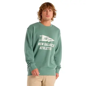 Толстовка New Balance Varsity Pennant, зеленый