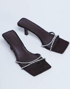 Мюли Topshop Astrid на каблуке-подошве из натуральной кожи шоколадного цвета