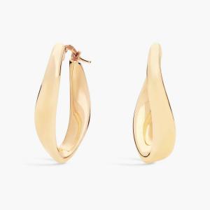 Серьги-кольца Twist Hoops из итальянского желтого золота 14 карат Blue Nile