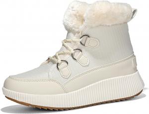 Женские ботильоны на платформе с сеткой и флисовой подкладкой, шнуровка, толстая подошва, высокий верх, удобные, водонепроницаемые, теплые, с нескользящей подошвой, повседневные зимние ботинки DONRRNDK, White