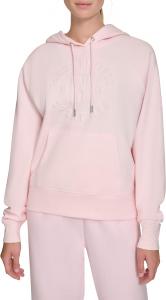 Женская толстовка с капюшоном и тисненым логотипом Tommy Hilfiger свободного кроя, Powder Pink