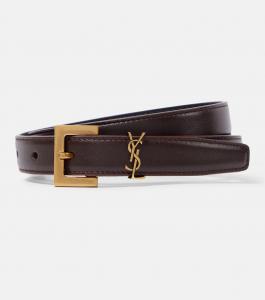 Кожаный ремень Cassandre slim Saint Laurent, Red Tan
