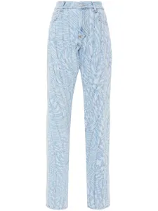 Зауженные джинсы с принтом Mugler, синий