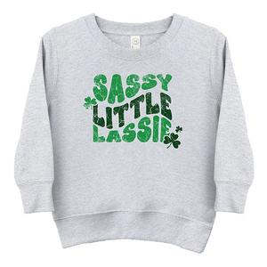Толстовка для малышей Sassy little lassie bubble letter The Juniper Shop, Heather Grey