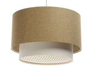 Подвесной светильник BPSKoncept Duo mit Rattan Diffusor, кремовый - экрю - горчично-желтый - 50 x 31 x 102 см