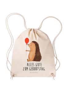 Рюкзак из материала с рисунком ежика, воздушный шар с надписью кремового цвета Mr. & Mrs. Panda