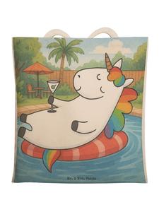 Mr. & Mrs. Panda Сумка-шоппер с изображением единорога и цветочного хвоста, без надписи, белого цвета