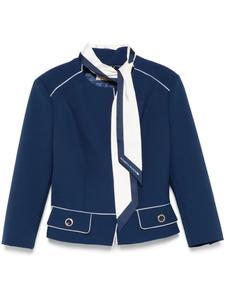 Креповая куртка с шарфом Elisabetta Franchi, синий