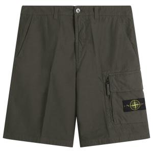 Хлопковые шорты-карго с брезентовым плетением Stone Island, lead серый
