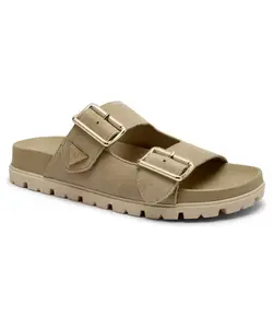 Кожаные тапочки застегиваются Guess, бежевый