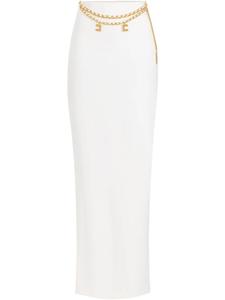 Креповая юбка макси с цепочкой Elisabetta Franchi, белый