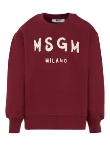 Толстовка с круглым вырезом и принтом логотипа MSGM Kids, красный