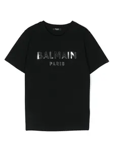 Футболка с логотипом Balmain Kids, черный