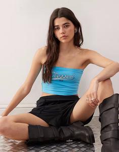 Топ-бандо Noisy May с принтом «Благословение» синего цвета