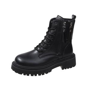 WUJI Мартин Бутс женские бежево-черные в черном цвете, цвет Black