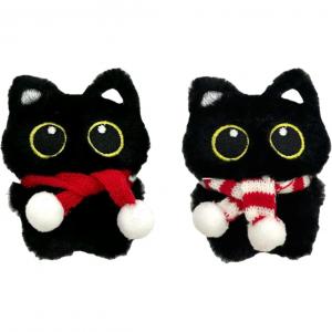 Угольный шарик котенок милый мультяшный эльф кукла универсальный плюшевый кулон унисекс пары 4см/8см/10см высота ROUERXIONG, белый