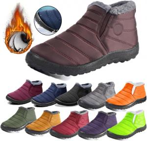 Женские зимние сапоги для снега с утеплителем, меховой подкладкой, противоскользящие, на липучке, водонепроницаемые, удобные и теплые зимние сапоги Generic, Coffee