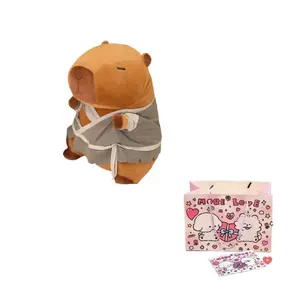 Кукла Love Of Wormwood Capybara в одежде плюшевая кукла высота 23 см AIQINGCAOZHILIAN(WANJU)