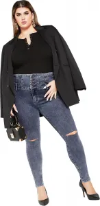 City Chic Women's Plus Size Corset High Rise Jean - Asha Slit