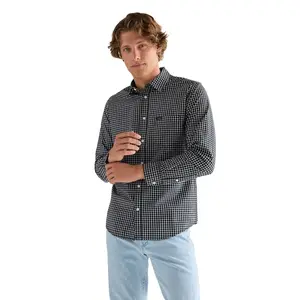 Рубашка Wrangler 112378031 с одним карманом, стандартного кроя, с длинными рукавами, серый