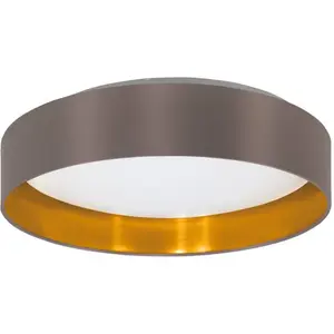 Потолочный светильник LED Maserlo LED-модуль 1 шт. Теплый белый цвет, тканевый абажур Maserlo2 Ø38 x H9 см, LED-плата, текстильный абажур Eglo, Cappuccino