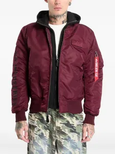 Куртка MA-1 D-Tec с вышивкой на рукавах Alpha Industries, красный